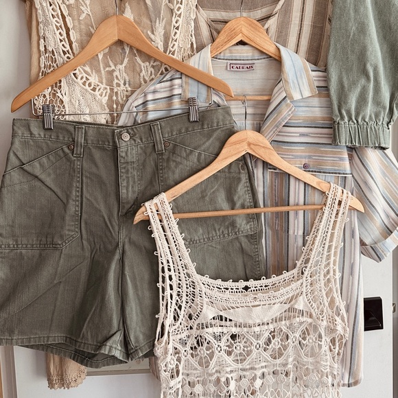 Crocheted unique Irish lace overlay tank top - cotton - Size L - no tags - Picture 8 of 8